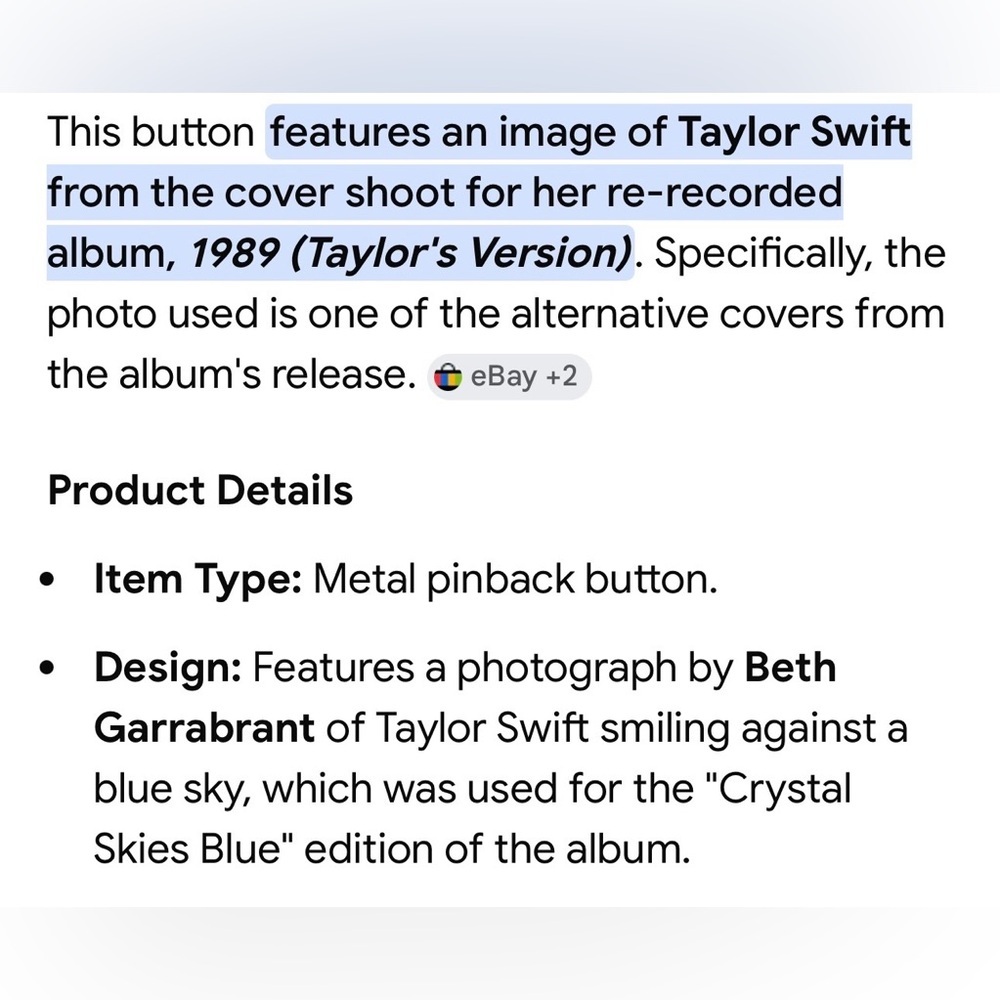$3 Add-On 🆕Taylor Swift Button Pin - Picture 2 of 10